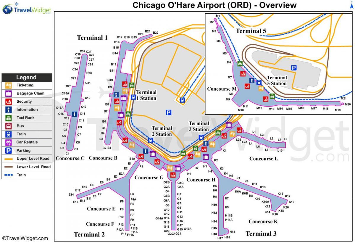 خريطة Chicago o'hare