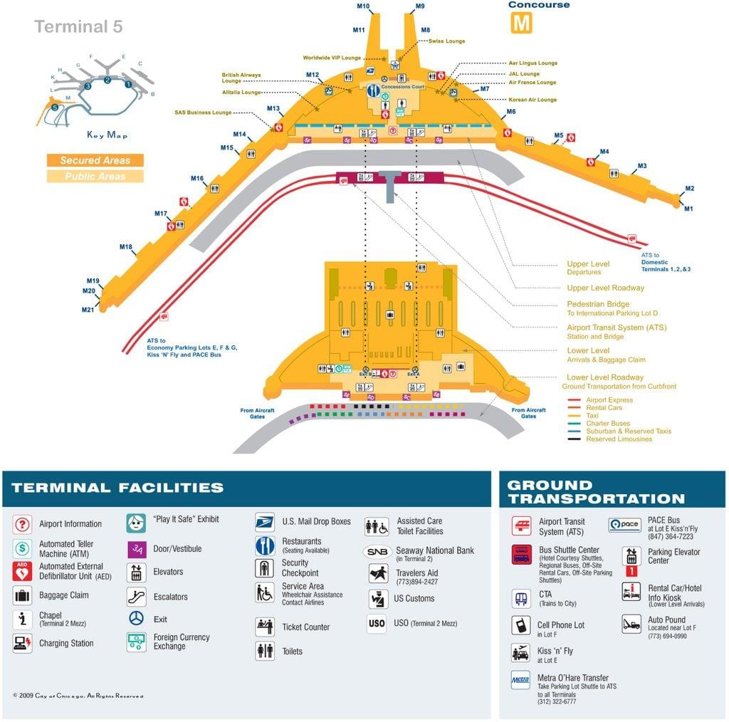 خريطة o'hare terminal 5