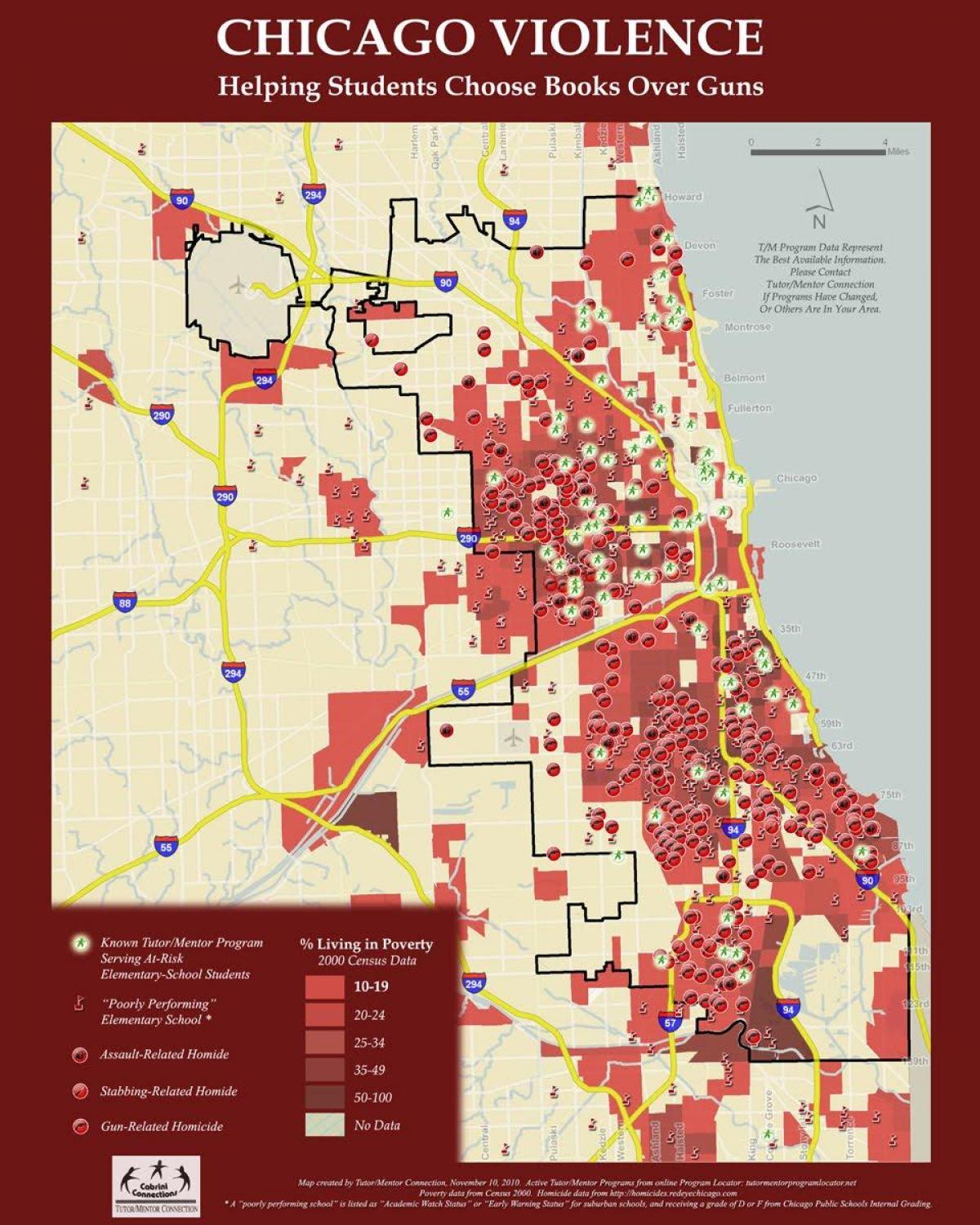 الجريمة خريطة شيكاغو