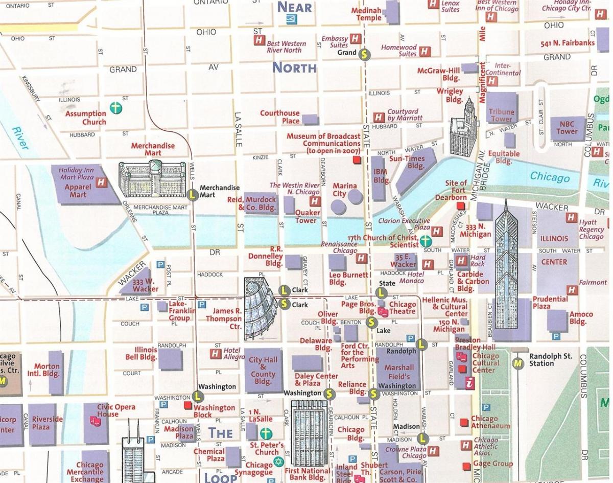 الخريطة السياحية من شيكاغو