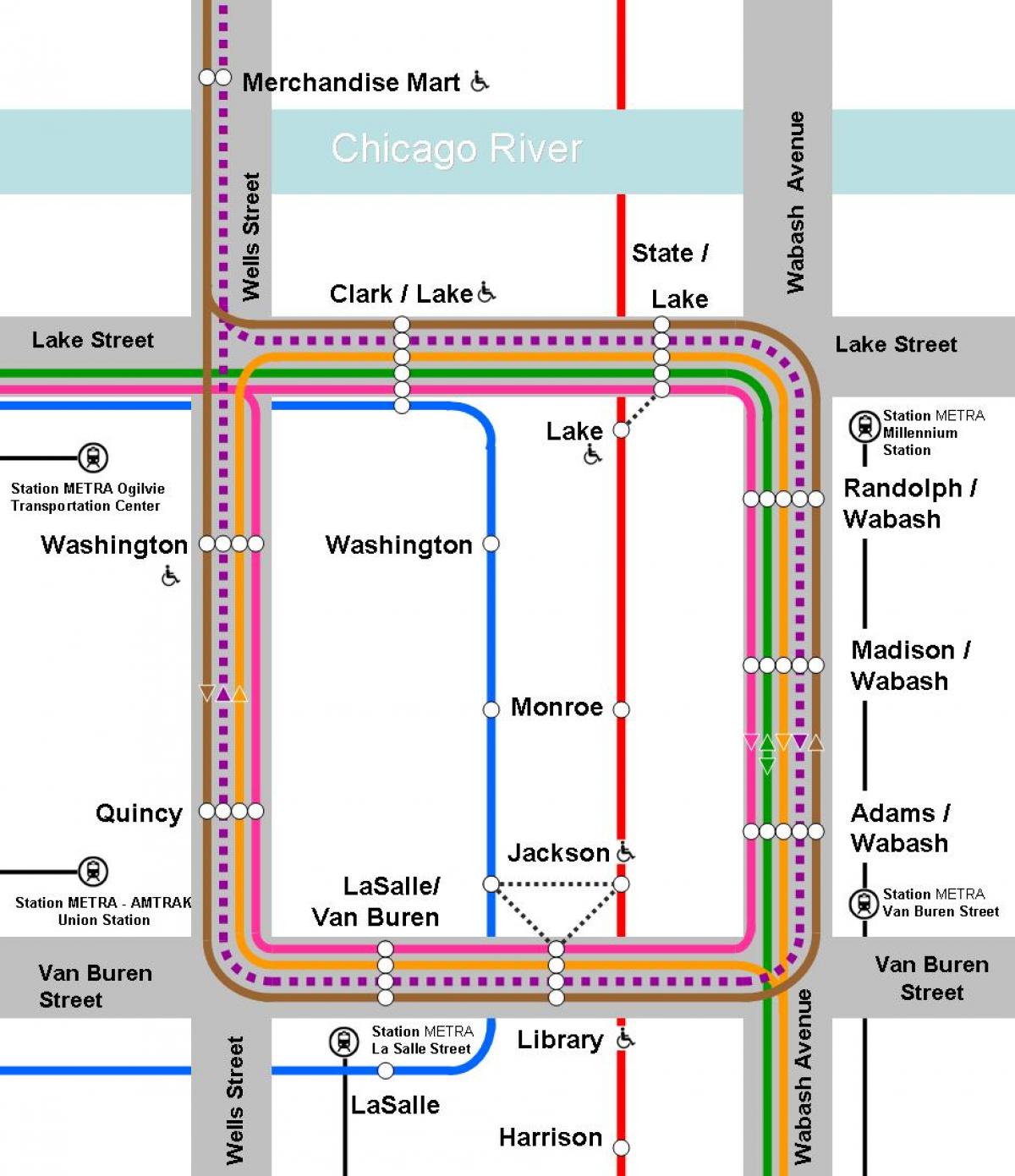 الخط البرتقالي خريطة شيكاغو