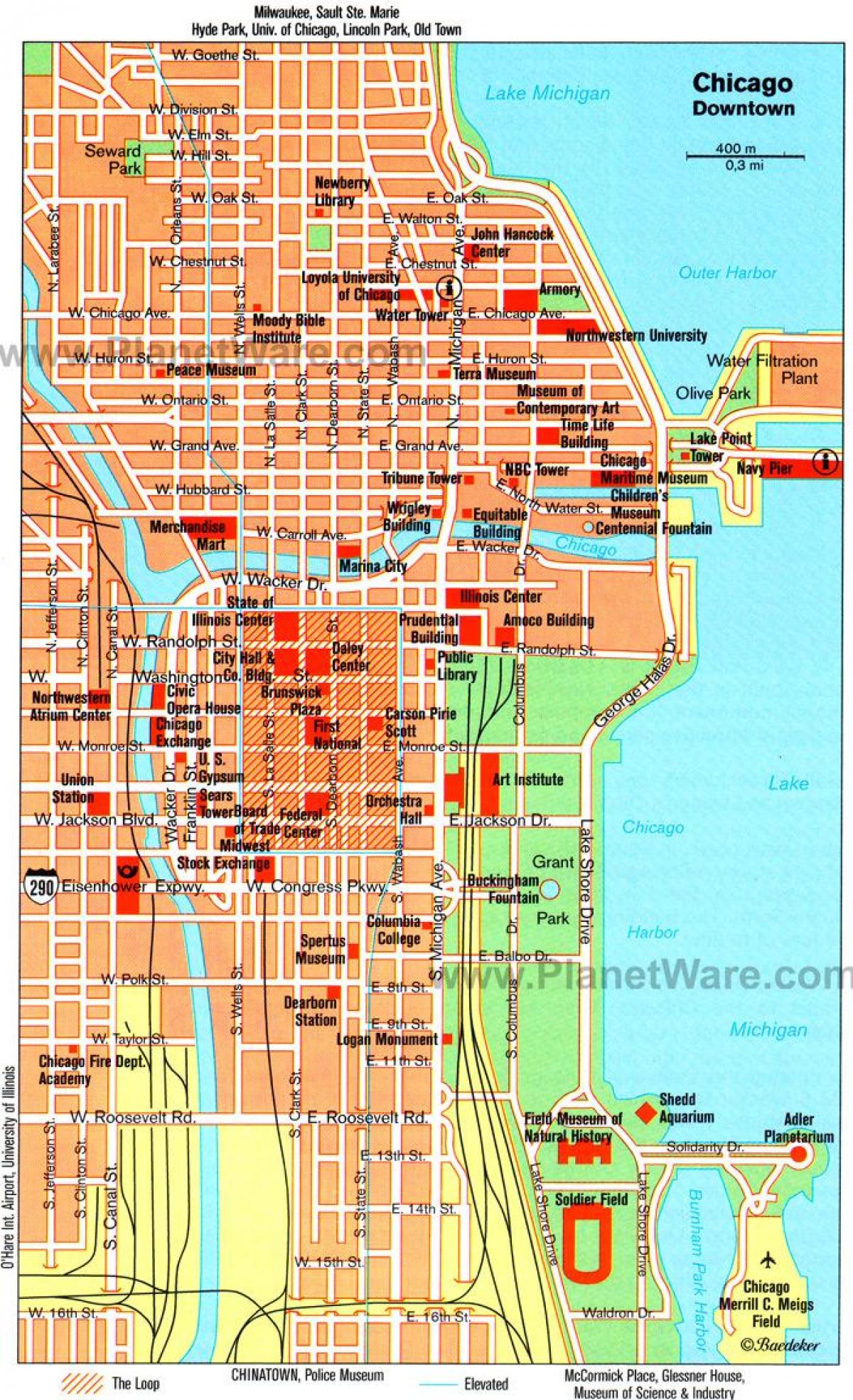خريطة المتاحف في شيكاغو