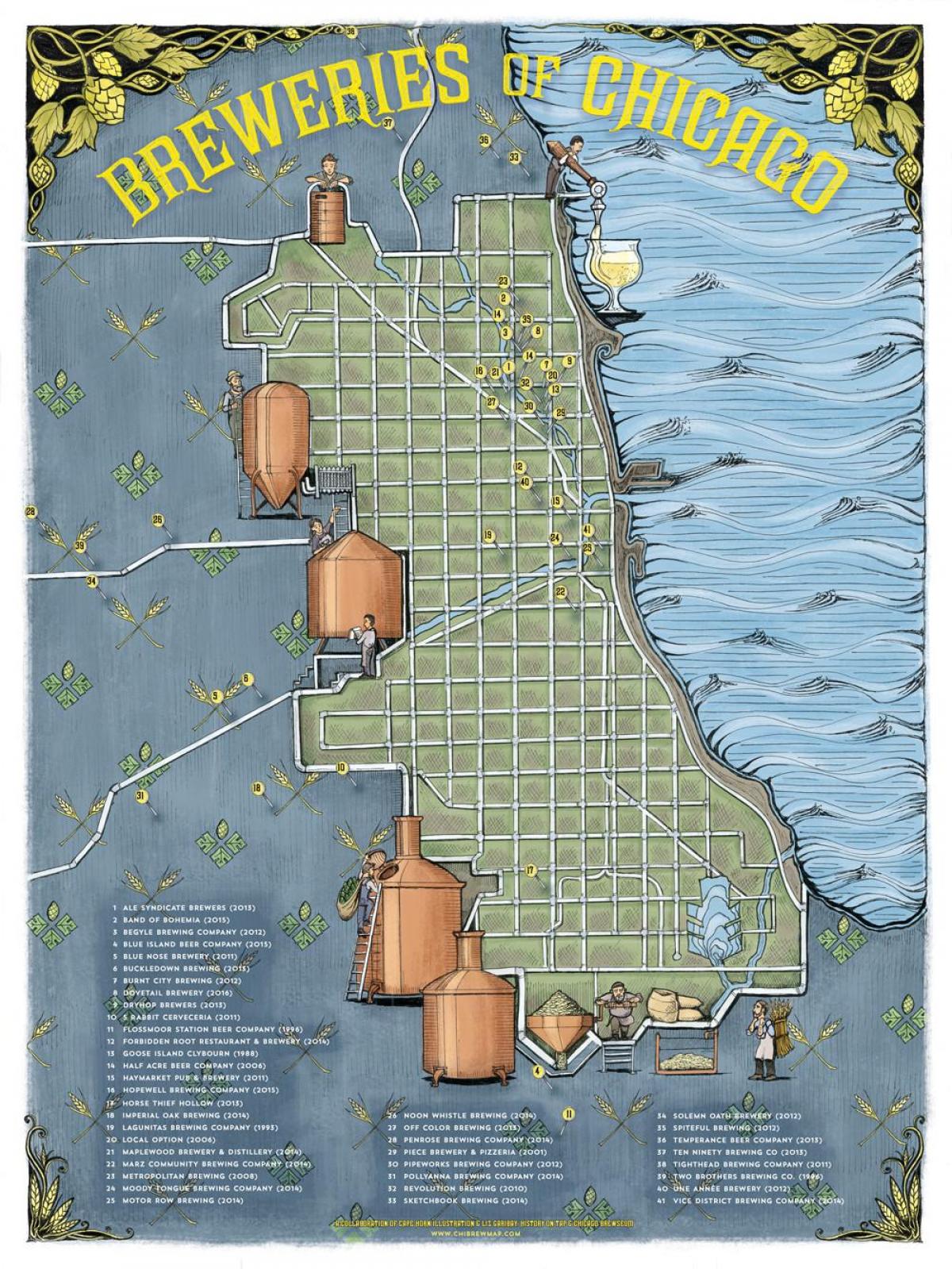 شيكاغو البيرة خريطة