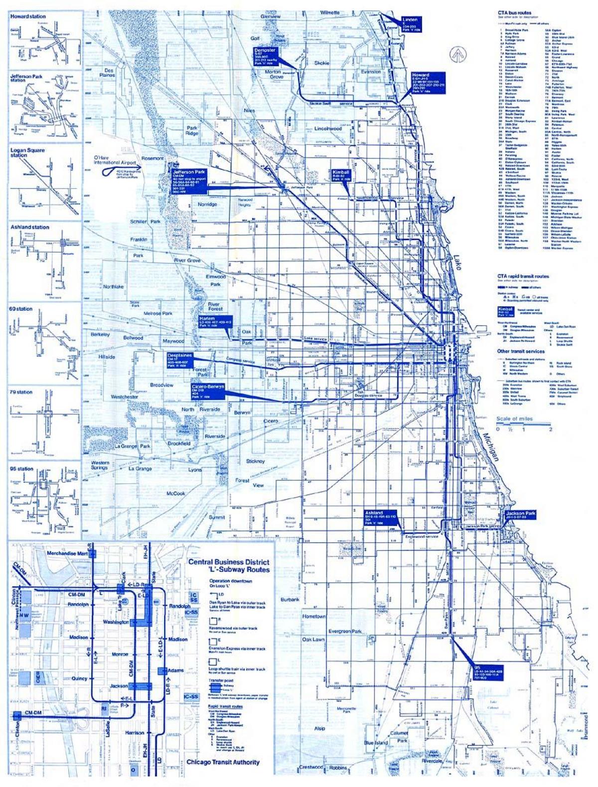 شيكاغو نظام الحافلات خريطة