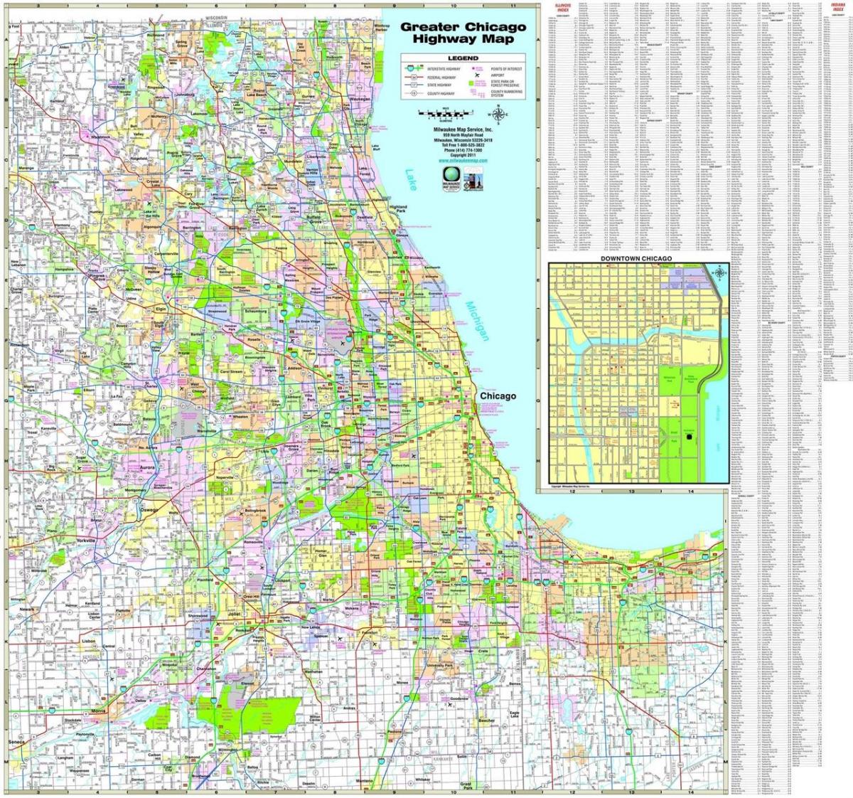 خريطة شيكاغو الطرق السريعة