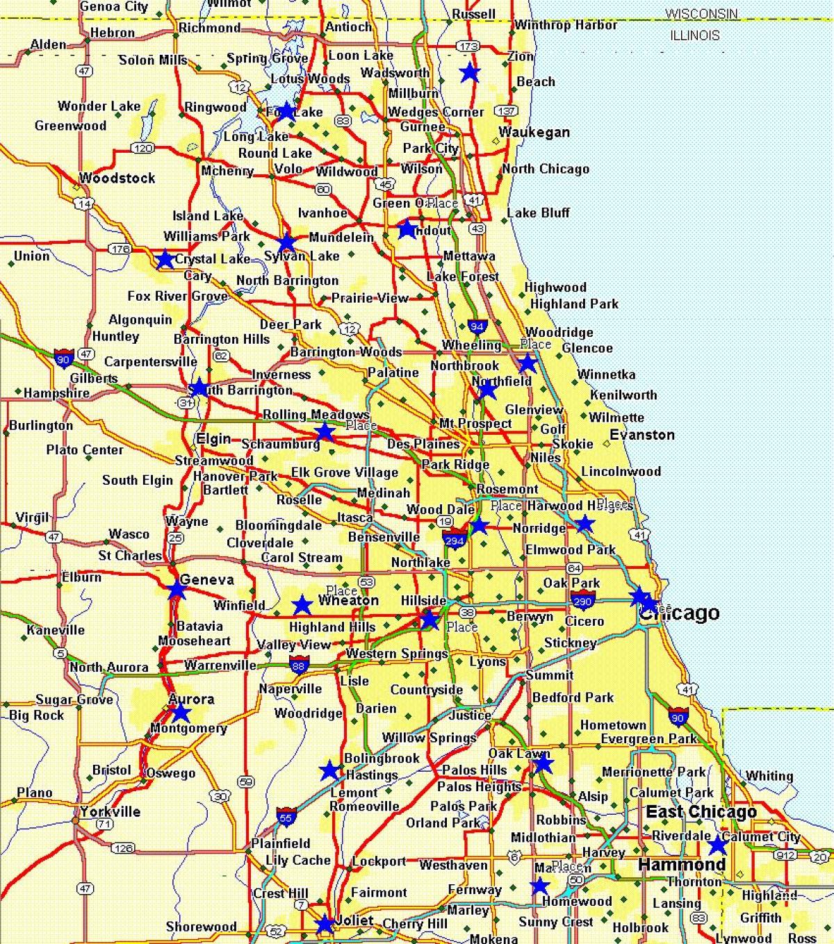 خريطة مدينة شيكاغو