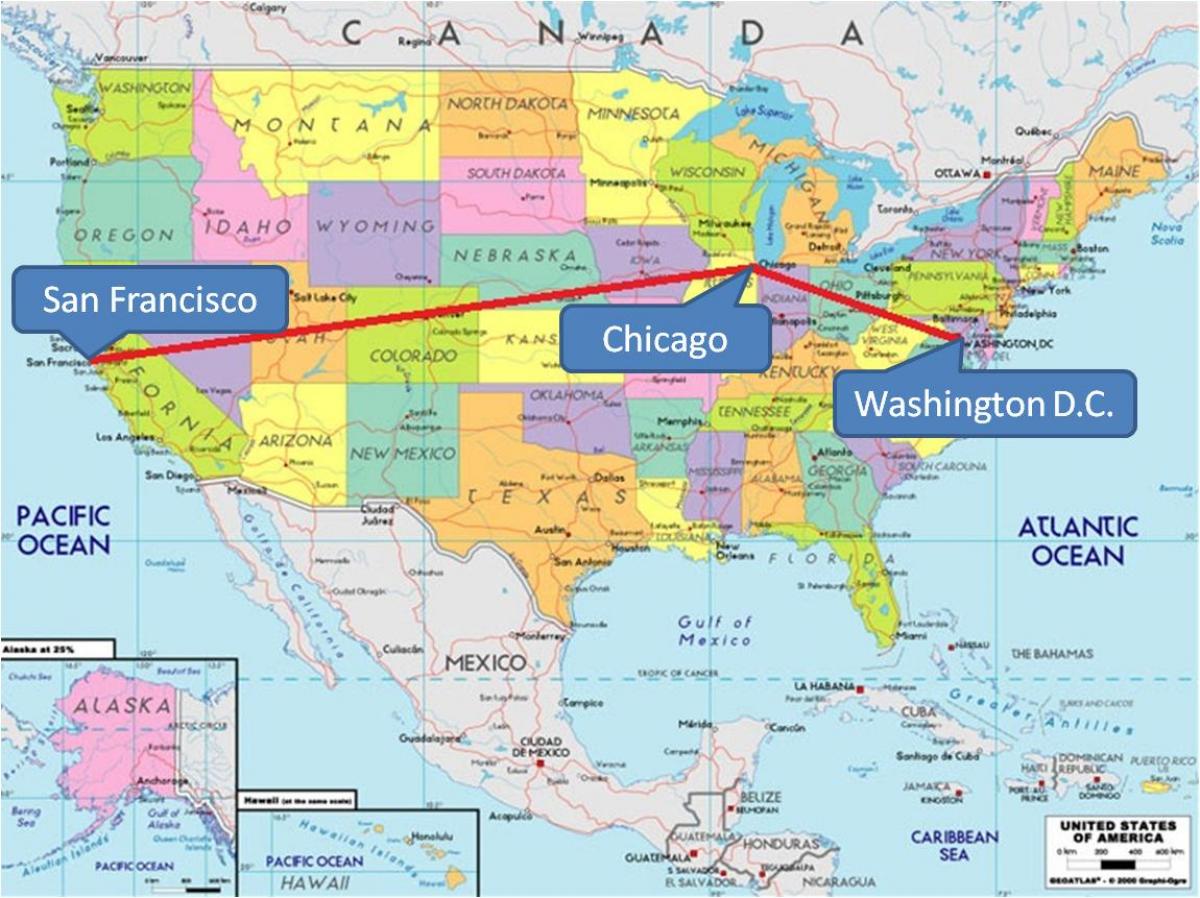 شيكاغو في الولايات المتحدة الأمريكية خريطة