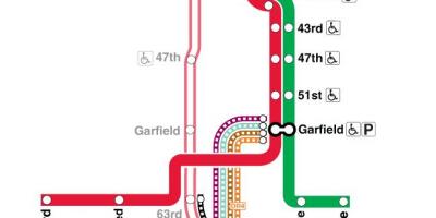 شيكاغو القطار خريطة خط أحمر