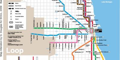 شيكاغو القطار خريطة الخط الأزرق