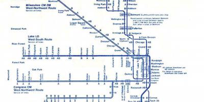 خريطة الخط الأزرق شيكاغو