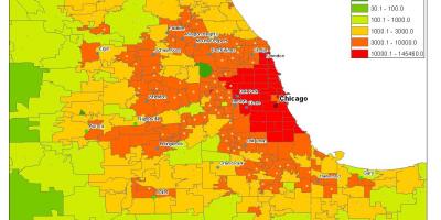 الخريطة السكانية شيكاغو