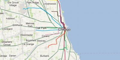 شيكاغو الأزرق خط القطار خريطة