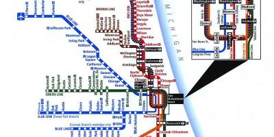 شيكاغو خطوط المترو خريطة